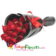 send 1 dozen red roses in a bouquet to tokyo