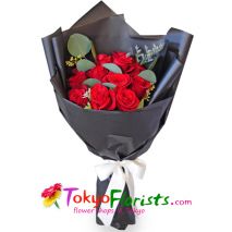 send one dozen roses in bouquet  to tokyo