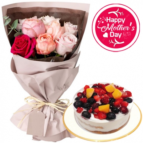 Florists in Tokyo Japan - Mother's Day Roses with Cake