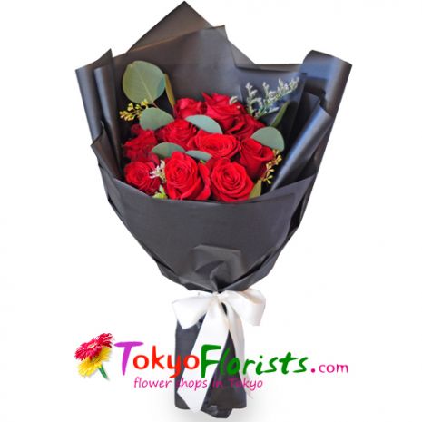 send one dozen roses in bouquet  to tokyo
